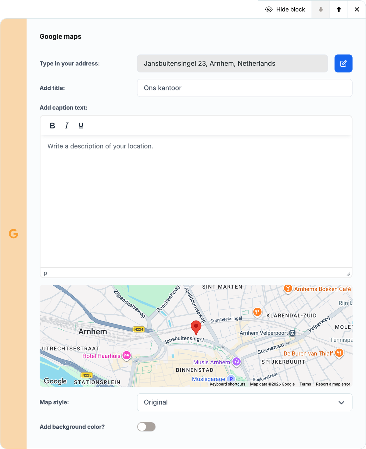 Gemakkelijke integraties zoals Google Maps